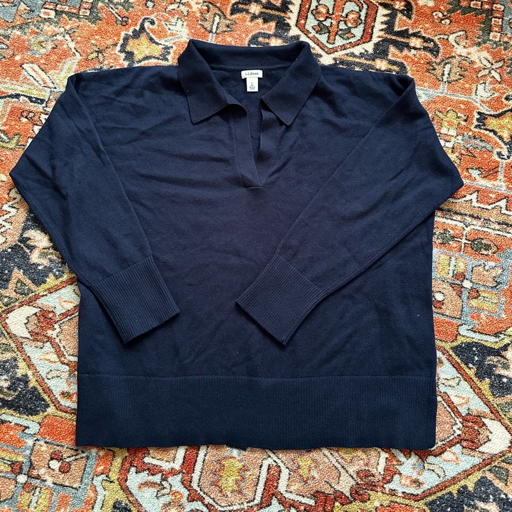 L.L. Bean Women's Cotton/Cashmere Polo Sweater